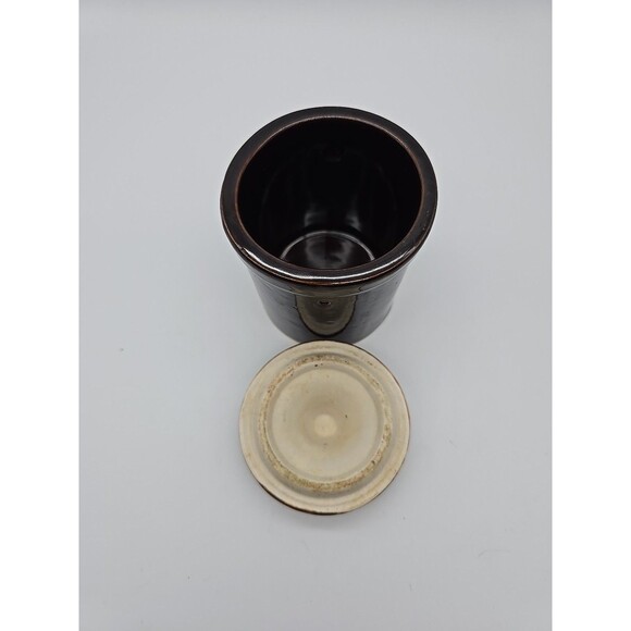 Crock Pot Brown Glazed Pottery Stoneware w/ No Latch - Picture 4 of 8